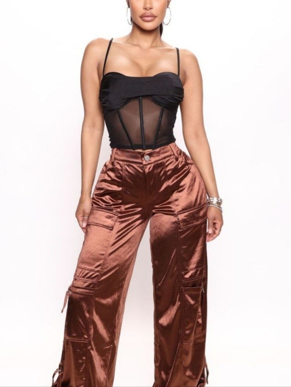 Fall 2026 Trend Color Chocolate Brown Satin Women’s Pants